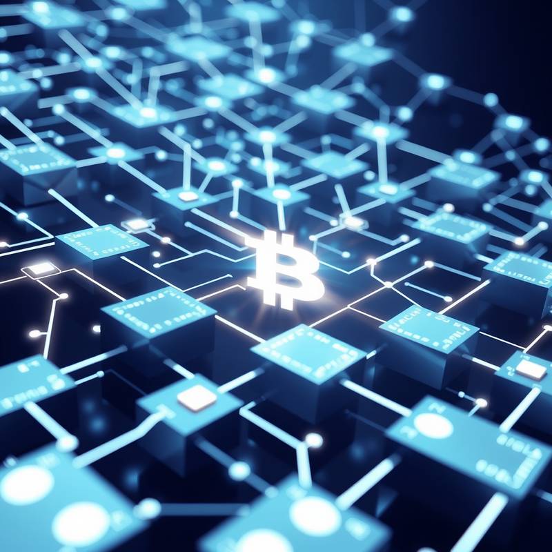A network of interconnected blocks representing blockchain technology, illustrating the introduction to blockchain technology course