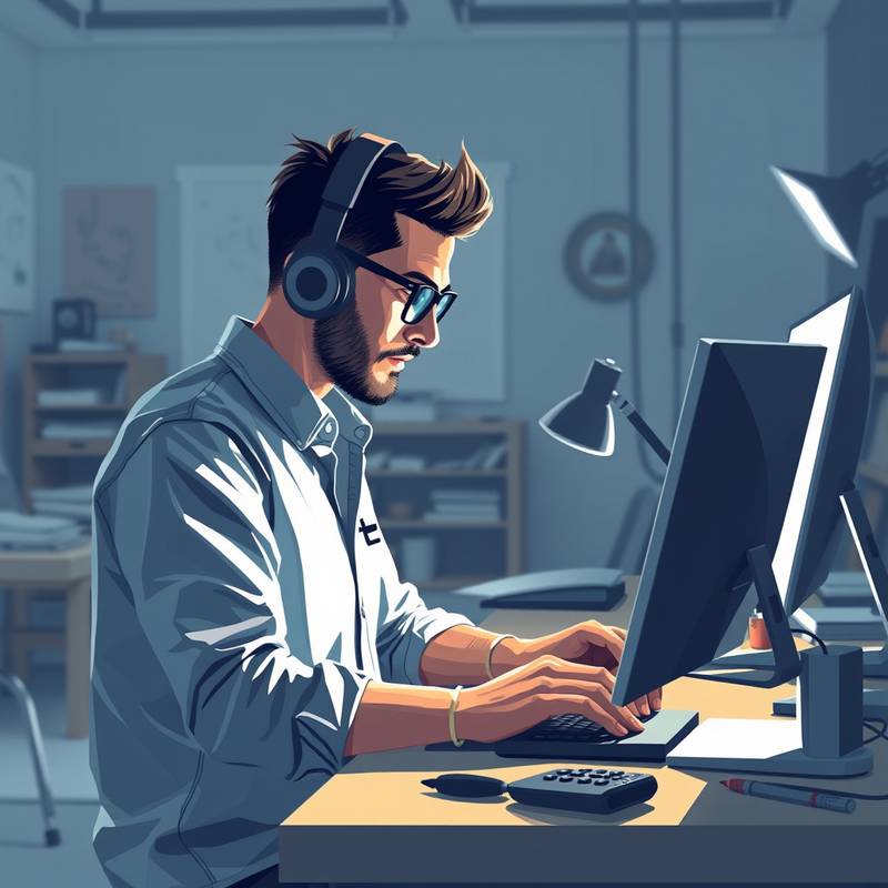 Graphic designer working on a digital illustration, representing graphic design course
